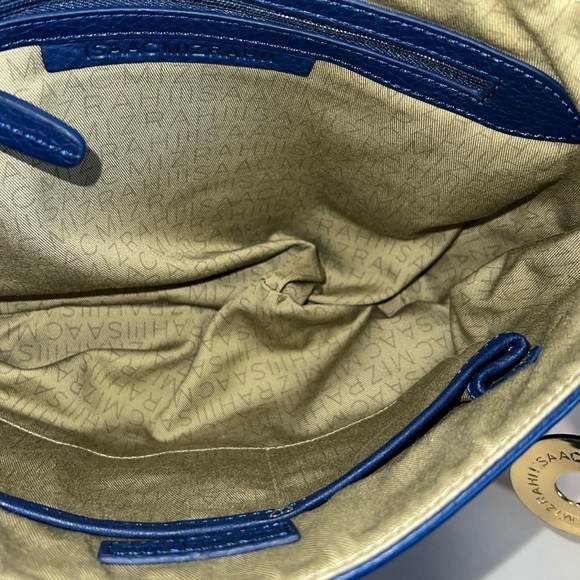 Isaac Mizrahi Tan and Navy Crossbody Bag Minimalist - Picture 15 of 17
